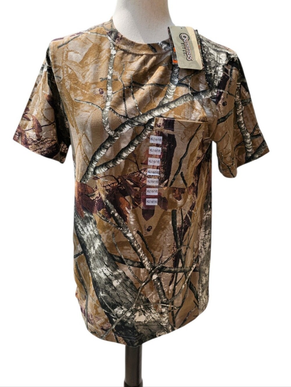 Outfitters Ridge Fusion 3-D Brown Camo Pocket T-Shirt XL (16/18)